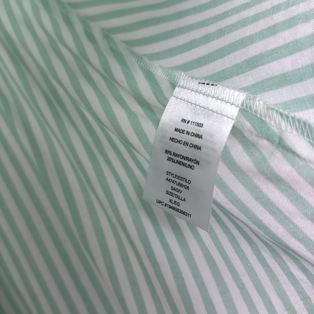 Lily Rose Mint Green and White Striped A-Line Mini Skirt Resort Wear Size XL - Picture 5 of 6